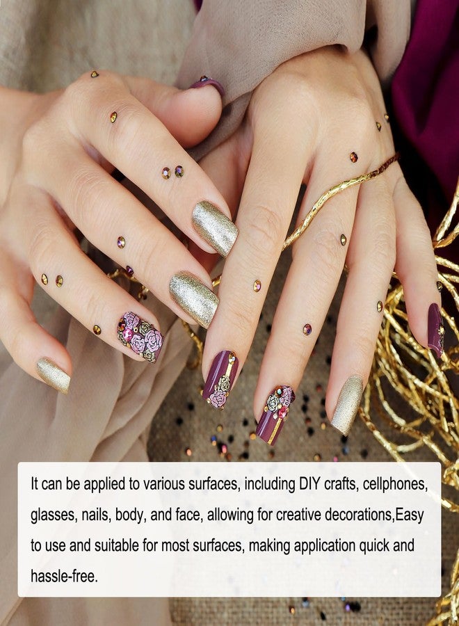 MECCANIXITY 1792 Pcs 4 Sheets Light Yellow Rhinestone Stickers 3/4/5/6 mm Self Adhesive Rhinestones Gems for DIY Decoration Craft Face Eye Nails Hair Make Up - Image 4
